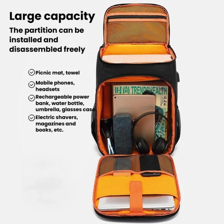 XINQUAN Outdoor Waterproof DSLR Camera Backpack For Photography Large Capacity Laptop Bag, Black Orange