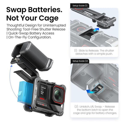 aMagisn Universal Camera Metal Xplorer Grip Kit For DJI Osmo Action/Insta360/GoPro HERO Series
