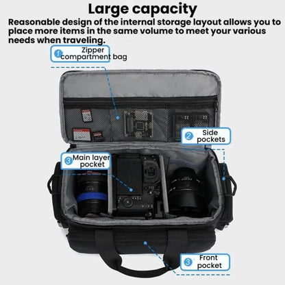 Portable Large-Capacity DSLR Crossbody Bag Handheld Shockproof Camera Bag, Handheld Bag