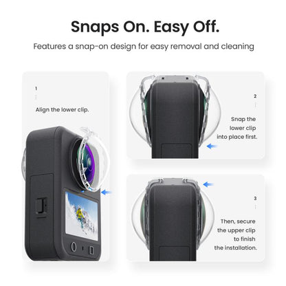 For DJI Osmo 360 aMagisn Anti-Fog Clip-On Lens Guard HD Lens Cover