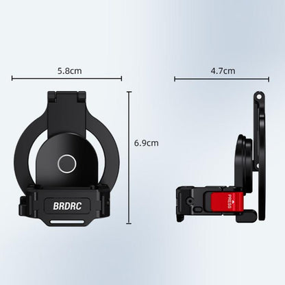 For DJI Osmo Pocket 3 BRDRC Magnetic Expandable Phone Holder Cold Shoe Mount, Black