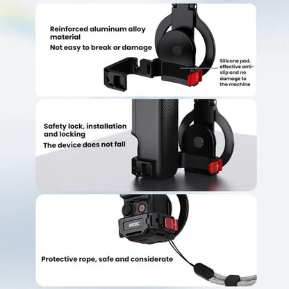 For DJI Osmo Pocket 3 BRDRC Magnetic Expandable Phone Holder Cold Shoe Mount, Black