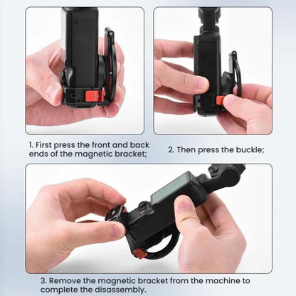 For DJI Osmo Pocket 3 BRDRC Magnetic Expandable Phone Holder Cold Shoe Mount, Black