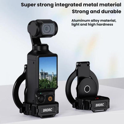 For DJI Osmo Pocket 3 BRDRC Magnetic Expandable Phone Holder Cold Shoe Mount, Black