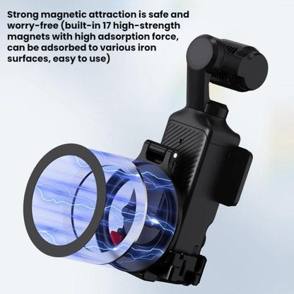For DJI Osmo Pocket 3 BRDRC Magnetic Expandable Phone Holder Cold Shoe Mount, Black