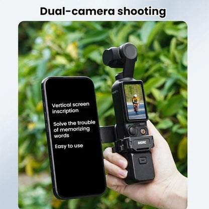 For DJI Osmo Pocket 3 BRDRC Magnetic Expandable Phone Holder Cold Shoe Mount, Black