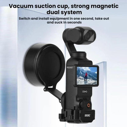 For DJI Osmo Pocket 3 BRDRC Magnetic Expandable Phone Holder Cold Shoe Mount, Black