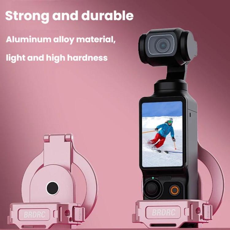 For DJI Osmo Pocket 3 BRDRC Magnetic Expandable Phone Holder Cold Shoe Mount, Pink