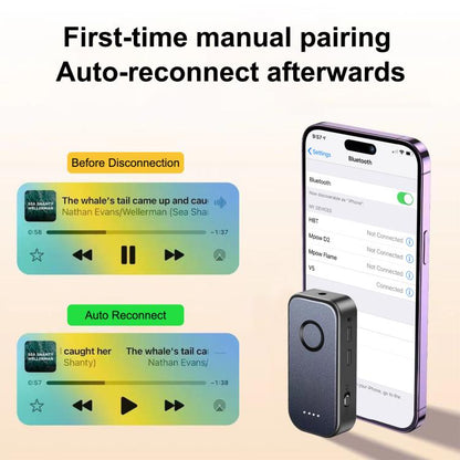 5.4 Bluetooth Receiver / Transmitter 2 In 1 AUX Car Bluetooth With Battery Level Display, Straight, Elbow