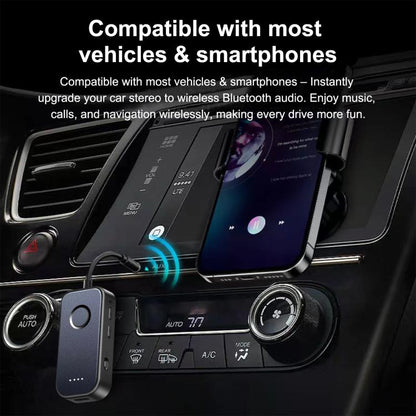5.4 Bluetooth Receiver / Transmitter 2 In 1 AUX Car Bluetooth With Battery Level Display, Straight, Elbow