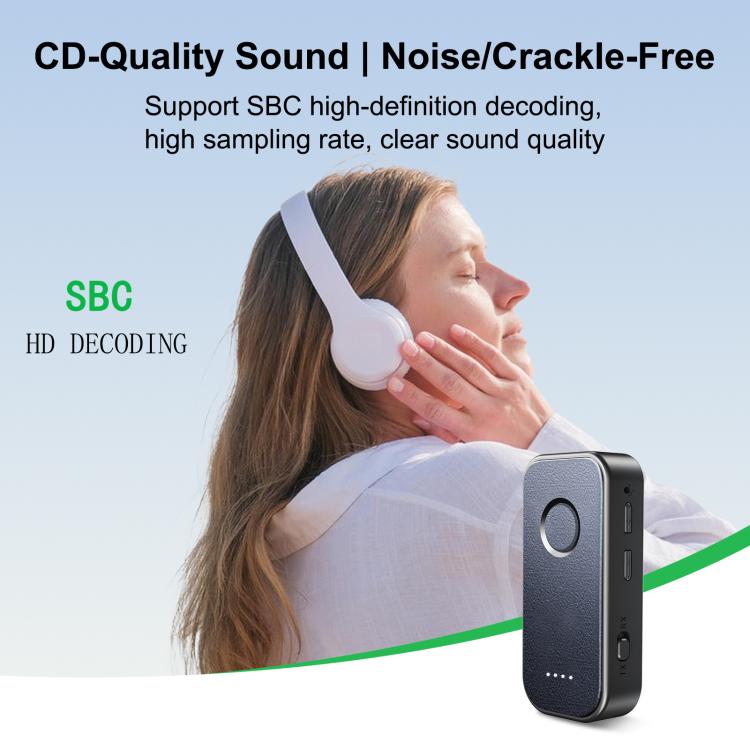 5.4 Bluetooth Receiver / Transmitter 2 In 1 AUX Car Bluetooth With Battery Level Display, Straight, Elbow