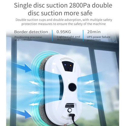 Smart Window Cleaning Robot With Dual Disk Suction Smart Path Planning With Remote Control, EU Plug, US Plug, UK Plug, AU Plug