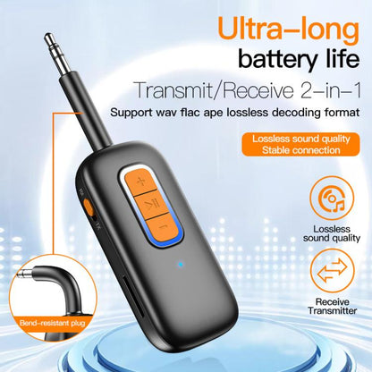 Wireless Bluetooth 5.4 Receiver Transmitter Car AUX Navigation Audio Adapter, Y6
