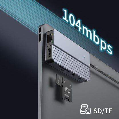 10-In-1 USB-C/Type-C Hub With 100W Power Delivery, HDMI 4K 30Hz, USB 3.0/2.0 Ports, SD/TF Card Reader, 100Mbps Ethernet & Audio Jack, 10 In 1