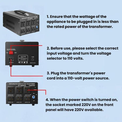 Toroidal Power Transformer Portable Household Power Converter US Plug, DT-500VA, DT-800VA, DT-1000VA, DT-2000VA, DT-3000VA, DT-5000VA