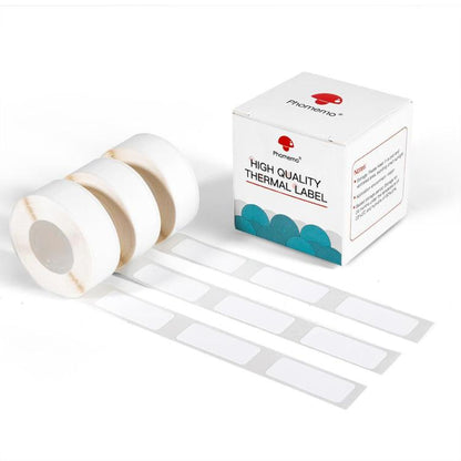 Thermal Self-Adhesive Labels For D30 Printer, Phomemo 6mmx22mm-520pcs White, Phomemo 12mmx22mm-260pcs White, Phomemo 12mmx30mm-210pcs White, Phomemo 12mmx40mm-160pcs White, Phomemo 12mmx50mm-130pcs White, Phomemo 14mmx30mm-230pcs White