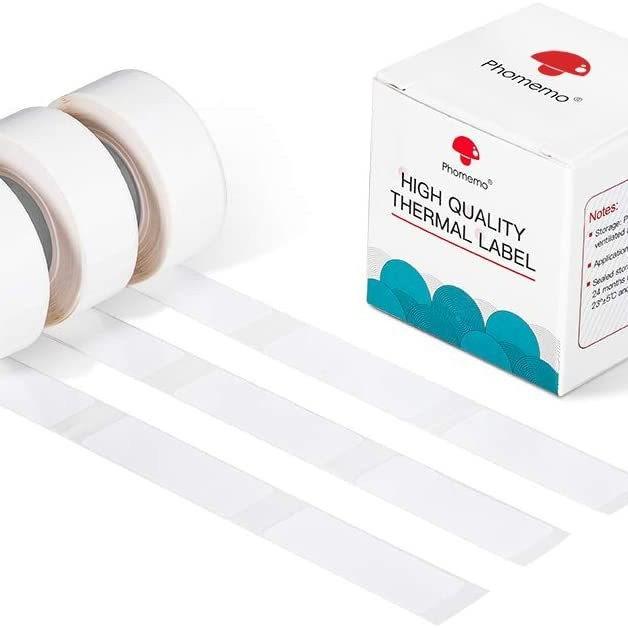 Thermal Self-Adhesive Labels For D30 Printer, Phomemo 6mmx22mm-520pcs White, Phomemo 12mmx22mm-260pcs White, Phomemo 12mmx30mm-210pcs White, Phomemo 12mmx40mm-160pcs White, Phomemo 12mmx50mm-130pcs White, Phomemo 14mmx30mm-230pcs White