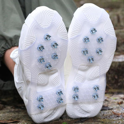 AOTU AT616 1pair Outdoor Anti-Fall 10 Teeth Spikes Ice Claws Mountaineering Ice Snow Slip Resistant Shoe Covers, S For 24-33 Shoe Size, M For 34-40 Shoe Size, L For 41-44 Shoe Size, XL For 45-49 Shoe Size