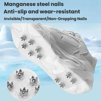AOTU AT616 1pair Outdoor Anti-Fall 10 Teeth Spikes Ice Claws Mountaineering Ice Snow Slip Resistant Shoe Covers, S For 24-33 Shoe Size, M For 34-40 Shoe Size, L For 41-44 Shoe Size, XL For 45-49 Shoe Size