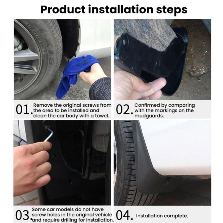 4pcs Front Rear Car Tire Mudguards, For MG HS 2025