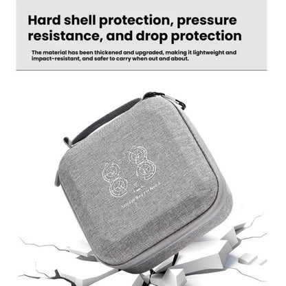 For DJI Neo 2 Drone Mini Hard Case Compact Portable Pouch with Metal Clip, Mini Gray