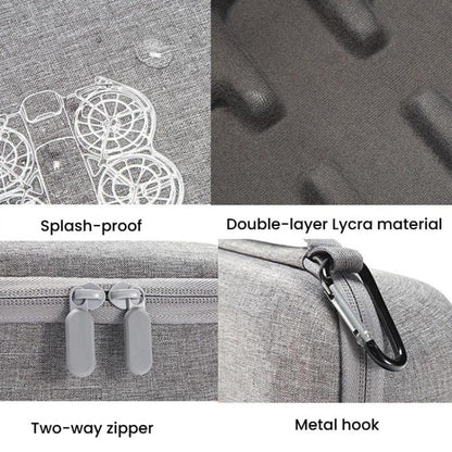 For DJI Neo 2 Drone Mini Hard Case Compact Portable Pouch with Metal Clip, Mini Gray