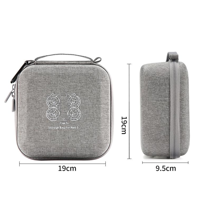 For DJI Neo 2 Drone Mini Hard Case Compact Portable Pouch with Metal Clip, Mini Gray