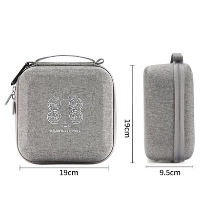 For DJI Neo 2 Drone Mini Hard Case Compact Portable Pouch with Metal Clip, Mini Gray