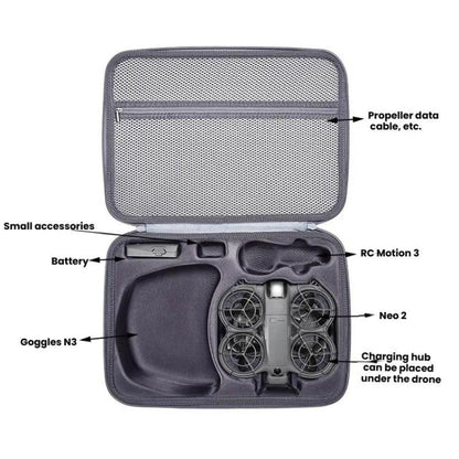 For DJI Neo 2 Motion Fly More Combo Hard Shell Carrying Case Sling Bag, Motion Gray