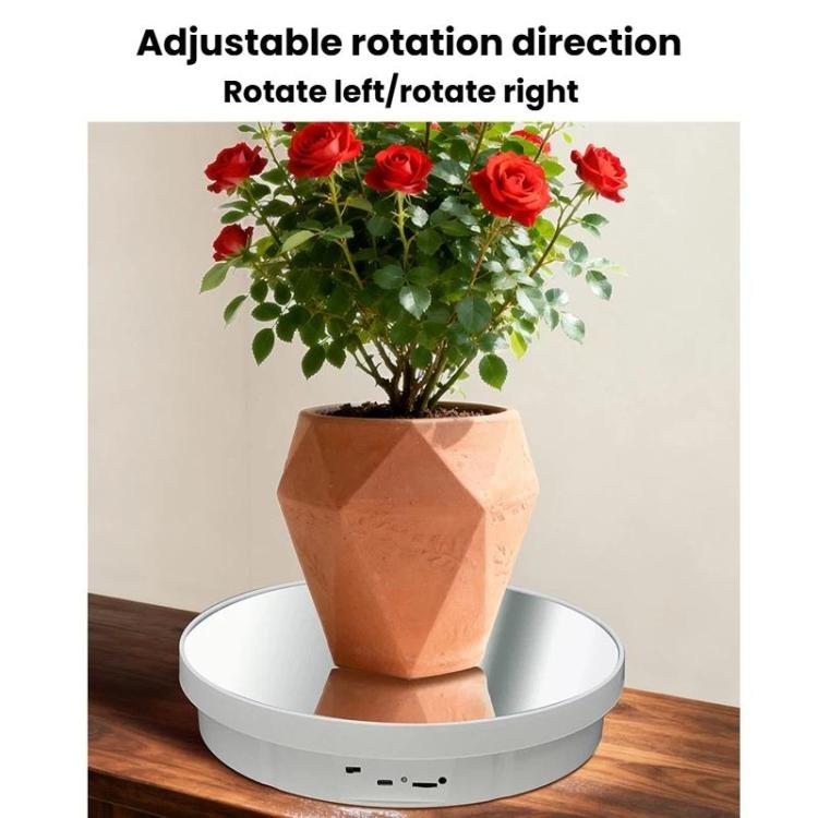 Multi-Purpose Mirror Electric Rotating Disc Battery / USB Powered Photography Live Display Stand, 32cm, 40cm