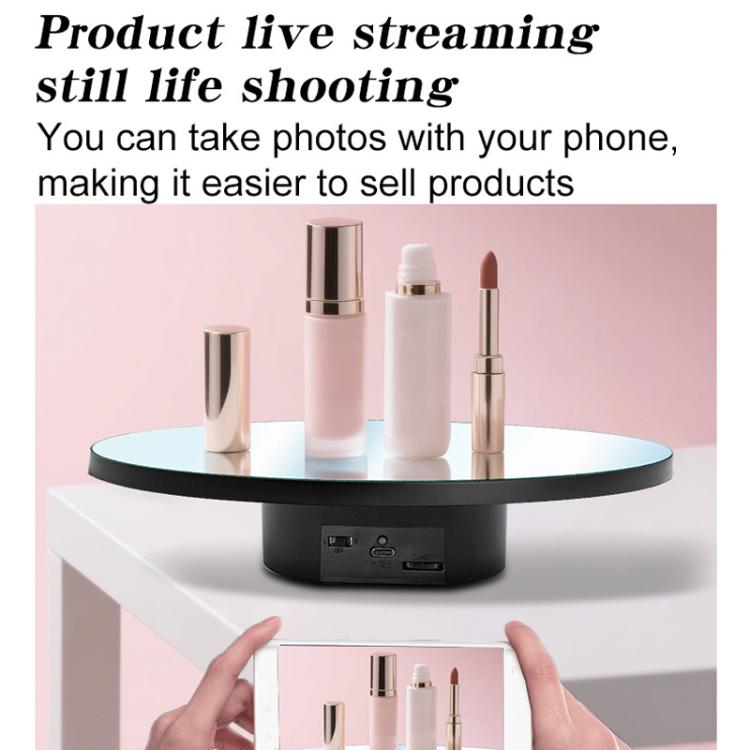 Multi-Purpose Mirror Electric Rotating Disc Battery / USB Powered Photography Live Display Stand, 32cm, 40cm