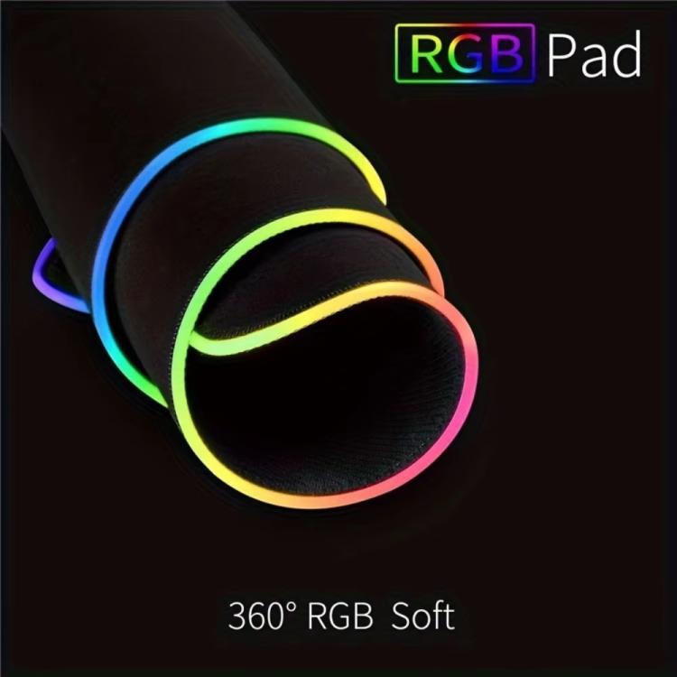 Micro-USB LED Glowing Mouse Keyboard Pad RGB Colorful Lights Locked Edge Thickened Mouse Desk Pad, 250x350x3mm, 250x350x4mm, 300x800x3mm, 300x800x4mm, 400x900x3mm, 400x900x4mm