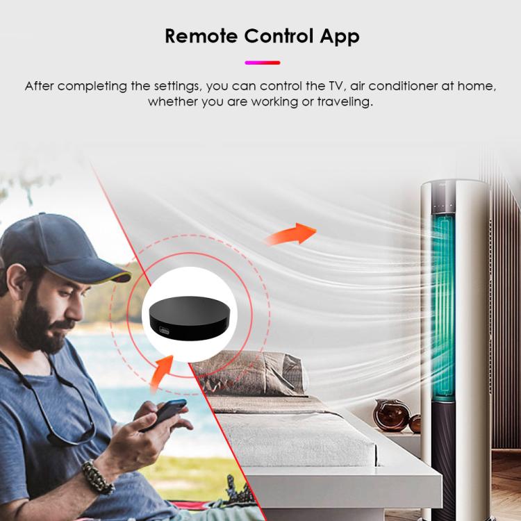 Tuya Wifi Smart Home Universal Remote Control, Support Voice Control/Mobile Phone Remote Operation, IR, IR+RF