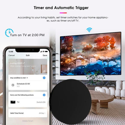Tuya Wifi Smart Home Universal Remote Control, Support Voice Control/Mobile Phone Remote Operation, IR, IR+RF
