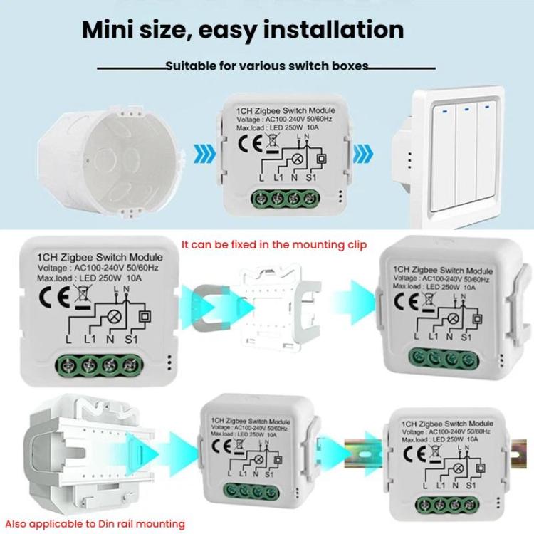 Smart On/Off Switch Voice Remote Control Remodeling Smart Switch Module, ZigBee3.0 Neutral Live Wire 1CH, ZigBee3.0 Neutral Live Wire 2CH, ZigBee3.0 Neutral Live Wire 3CH, ZigBee3.0 Neutral Live Wire 4CH, ZigBee3.0 Single Live Wire 1CH