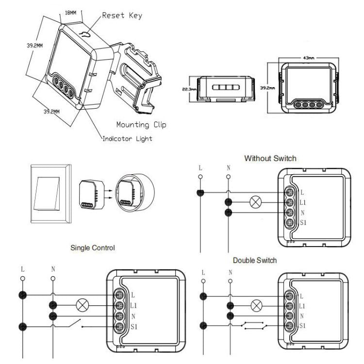 Smart On/Off Switch Voice Remote Control Remodeling Smart Switch Module, ZigBee3.0 Neutral Live Wire 1CH, ZigBee3.0 Neutral Live Wire 2CH, ZigBee3.0 Neutral Live Wire 3CH, ZigBee3.0 Neutral Live Wire 4CH, ZigBee3.0 Single Live Wire 1CH