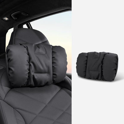 Car Stain-Resistant Leather Headrest Car Neck Pillow Lumbar Cushion Set, Headrest Black, Headrest Brown, Headrest Red, Backrest Black, Backrest Brown, Backrest Red, Headrest+Backrest Black, Headrest+Backrest Brwon, Headrest+Backrest Red