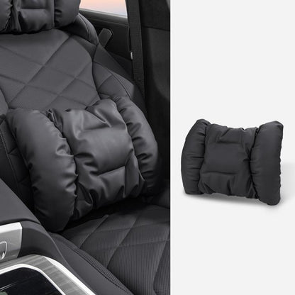 Car Stain-Resistant Leather Headrest Car Neck Pillow Lumbar Cushion Set, Headrest Black, Headrest Brown, Headrest Red, Backrest Black, Backrest Brown, Backrest Red, Headrest+Backrest Black, Headrest+Backrest Brwon, Headrest+Backrest Red