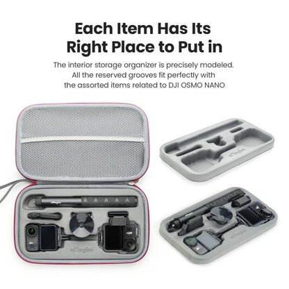 For DJI Osmo Nano aMagisn Medium Hard Shell Carrying Case with Removable Foam Insert, For DJI Osmo Nano