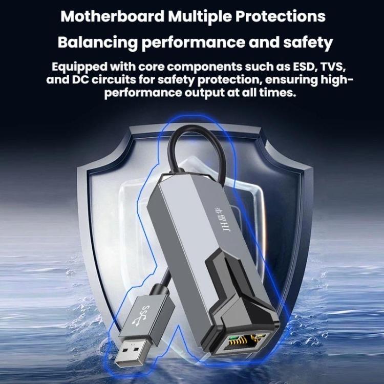 JINGHUA 2.5G Wired Network Adapter RJ45 Laptop HUB, USB, TYPE-C