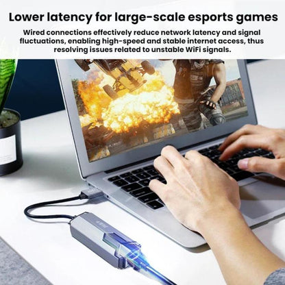 JINGHUA 2.5G Wired Network Adapter RJ45 Laptop HUB, USB, TYPE-C