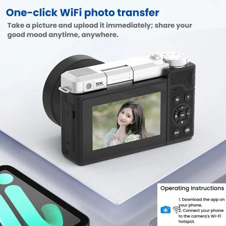 5K Flip Screen Dual Lens With Beauty Digital Camera