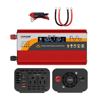 XUYUAN 12V / 24V To 110V Pure Sine Wave Inverter Power Inverter US Plug, 800W Black, 1400W Black, 2000W Black, 3000W Black, 3600W Black, 4000W Black, 800W Red, 1400W Red, 2000W Red, 3000W Red