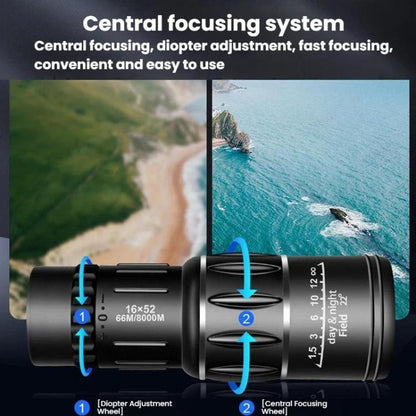 16x52 Outdoor Low-Light Night Vision Monocular Phone Photography Monocular, Single+Bag, With Bag+Phone Holder, With Bag+Phone Holder+Tripod