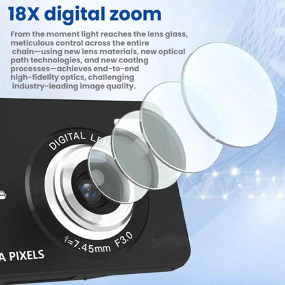 CDF6 Entry-Level Digital Camera With 64MP Photo & 4K Video Auto Focus, 2.8-Inch LCD Screen, Built-In Flash
