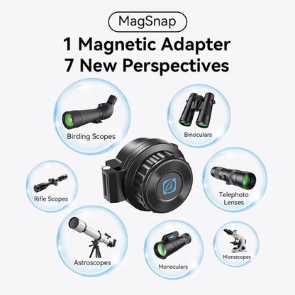 APEXEL APL-F006 Magnetic Quick-Release Phone Adapter for Telescope, Microscope, Binoculars & Spotting Scopes, 45-55mm, 36-46mm
