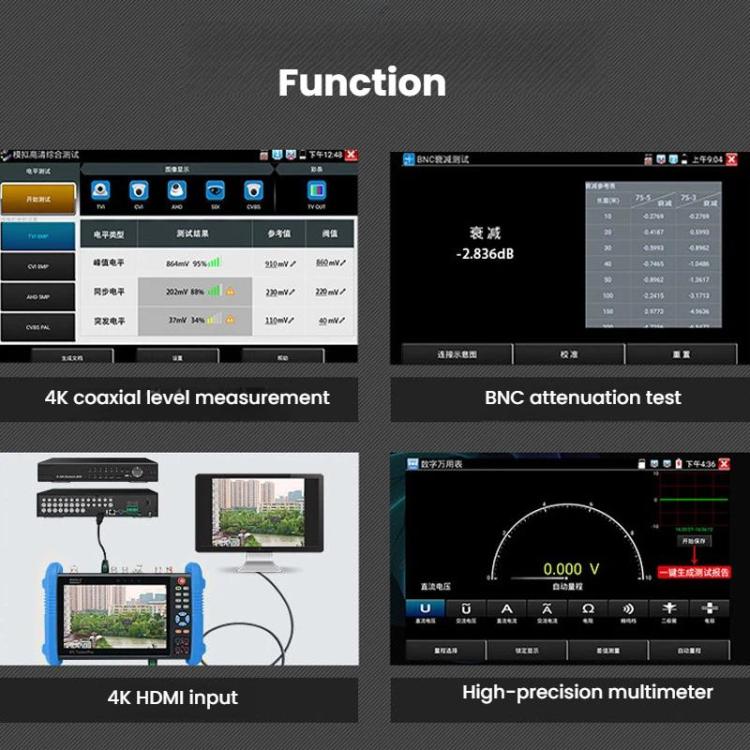IPC9800MOVTADHSPlus+ Multi-Functional Engineering Tester Coaxial Network Video Surveillance Tester, US Plug, EU Plug, UK Plug, AU Plug
