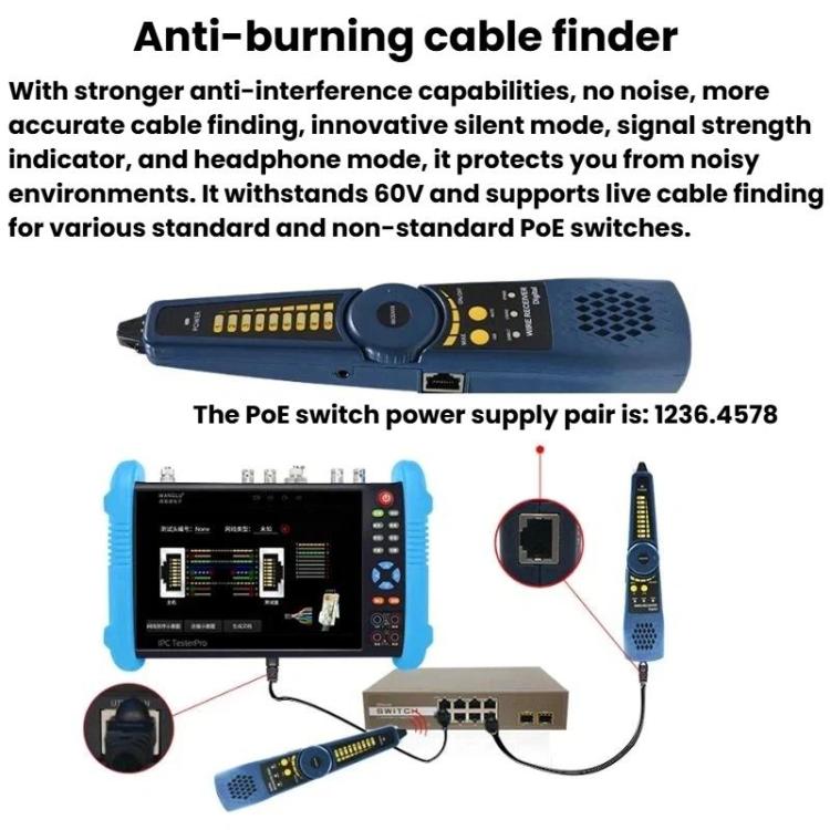 IPC9800MOVTADHSPlus+ Multi-Functional Engineering Tester Coaxial Network Video Surveillance Tester, US Plug, EU Plug, UK Plug, AU Plug