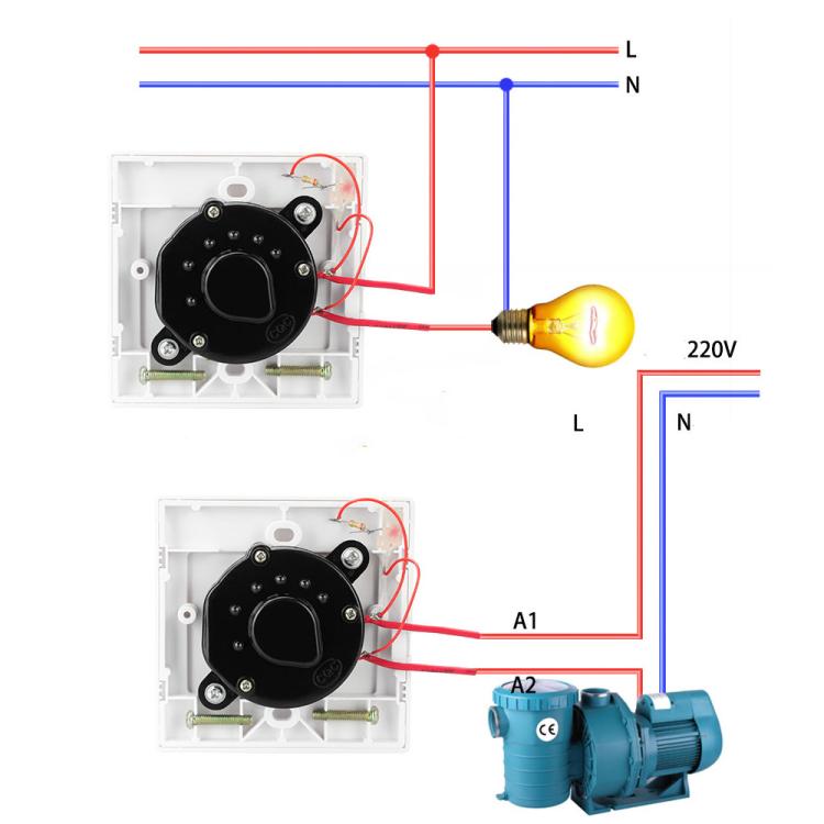15A Countdown Timer Switch Socket With Power Indicator & Normally Open Function, 15min, 30min, 60min, 120min