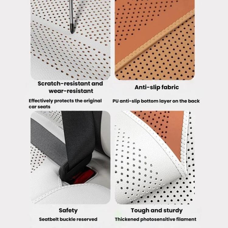 Ventilated Perforated Breathable Car Seat Cushion Universal Back Seat Cover For 5-Seater Cars, Front Seat Cushion Black, Front Seat Cushion Red, Front Seat Cushion Brown, Backrest Cushion Black, Backrest Cushion Red, Backrest Cushion Brown